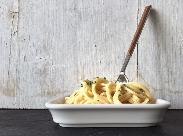 Pastamaniac: Spaghetti mit Kaese-Sahne-Sauce