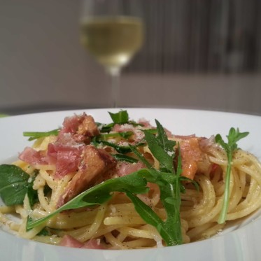 Pastamaniac: Spaghetti mit Pfifferlings-Carbonara