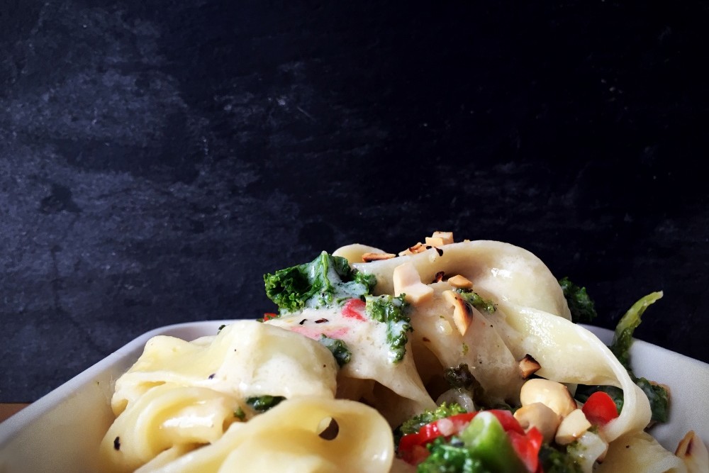 Pastamaniac: Pasta mit Grünkohl in Kokosmilch