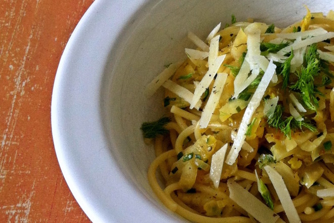 Pastamaniac: Spaghetti mit Fenchel in Orangensauce