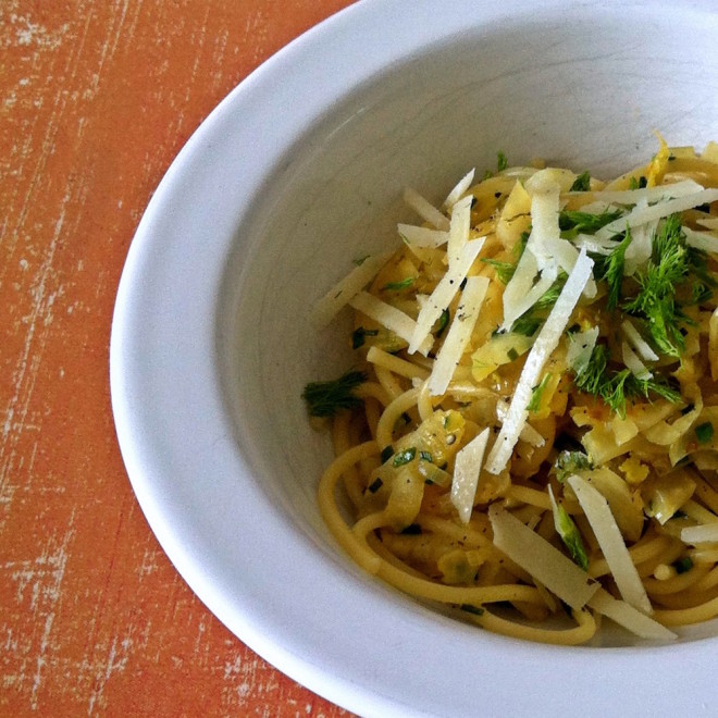 Pastamaniac: Spaghetti mit Fenchel in Orangensauce