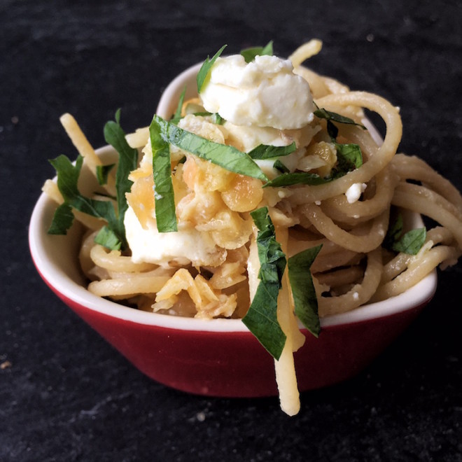 Pastamaniac- Spaghetti mit Linsen und Schafskäse