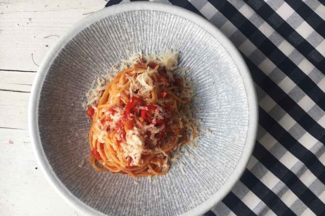 Spagetti all'arrabbiata, vegetarisches Nudelrezept